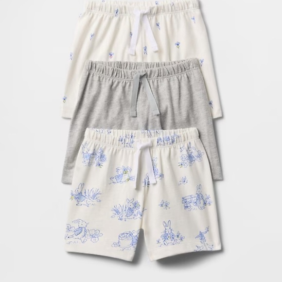GAP Kids Playful Shorts Set - Cream, Gray, Blue - Picture 1 of 4